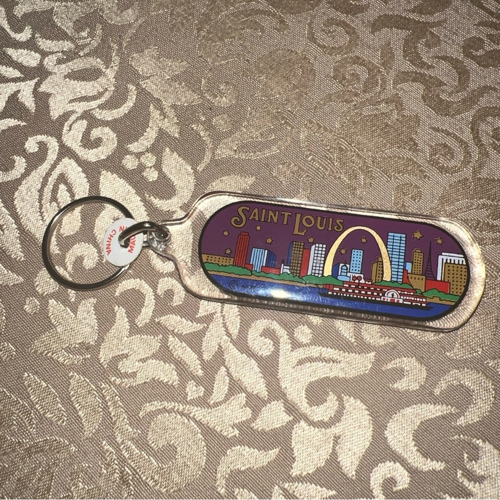 Saint Louis The Arch Skyline Double Sided Plastic Souvenir Keychain